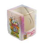 Коробка под кулич с двумя окнами 9.5х9.5х12.5 см, Пасхальный домик, S-Chief CBC-009