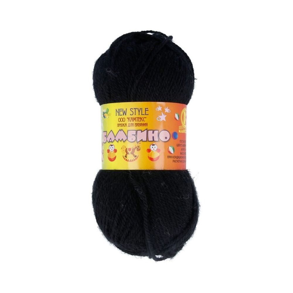 Пряжа Камтекс Бамбино / уп.10 мот. по 50 г, 150 м, цв.003 черный