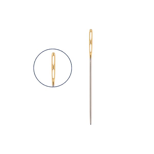 Иглы ручные гобеленовые №22-24, с двойным ушком, 4 шт, острие закругленное, Gamma N-377