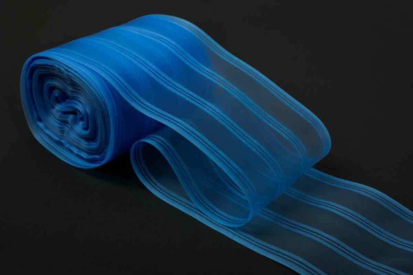 Лента капроновая (органза) для бантов 82-84.0 мм / 25±1 метров, голубой, Gamma 1с90В