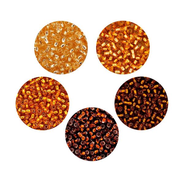 Набор бисера Preciosa 078, 5 цветов по 20 гр, № 10/0 (2.3 мм), диаметр 2,3 мм, 100 гр