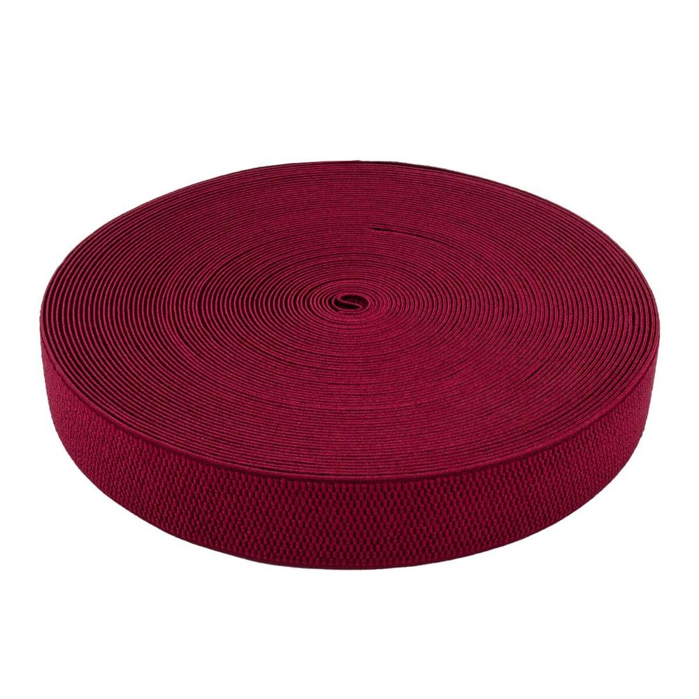 Резинка для подтяжек (помочная) 40.0 мм / 25 метров, 25.2 г/п.м., 520 темно-красный, 6123-9344