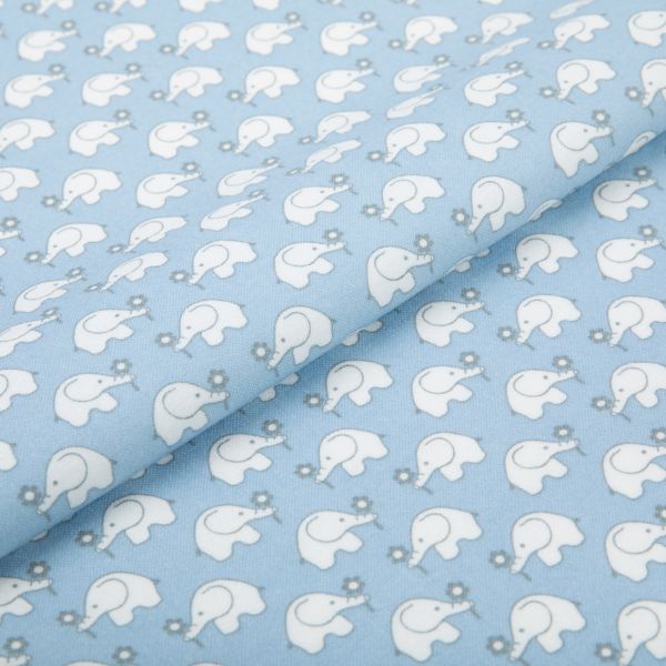 Ткань для пэчворка Peppy Молочные сны фланель, рулон 112 см / 5 метров, МС-22 голубой, Peppy