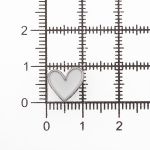 Пуговицы на ножке фигурная Сердце 16L (10мм), металл (White/S (белый/серебро)), MEs-2012, 36 шт