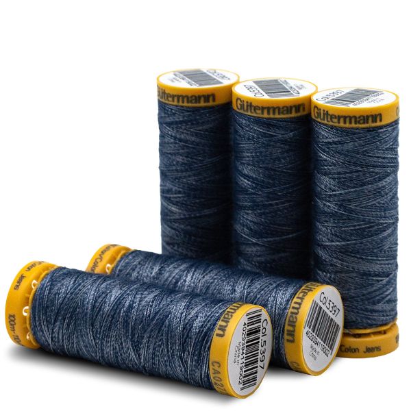 Нитки для штопки джинсов Gutermann Jeans, 100м, 5397 джинсовый