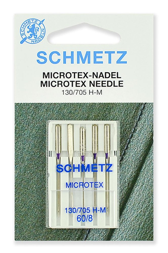 Иглы для швейных машин микротекс (особо острые) Schmetz 130/705H-M №60, уп. 5 игл /TOS/
