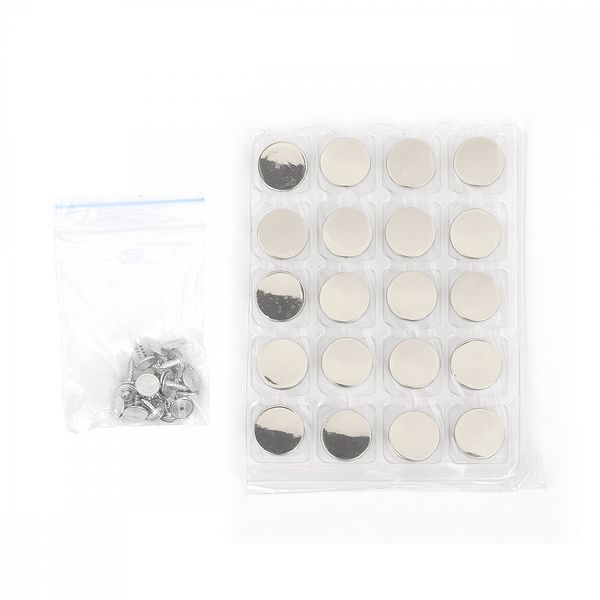 Пуговицы джинсовые ⌀15 мм, фиксированная ножка, металл, TBY-1356 никель уп.20 шт