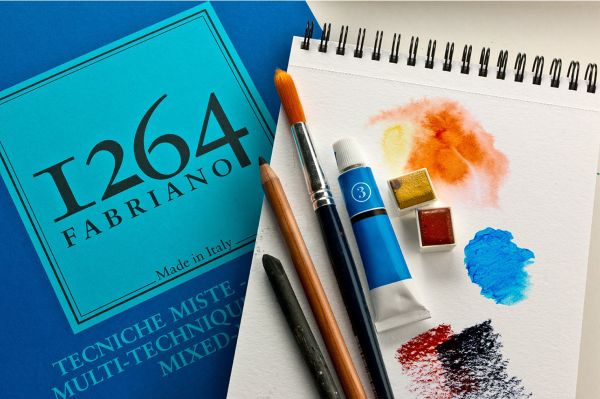 Альбом для смешанных техник на спирали 1264 MIX MEDIA 100% целлюлоза 300 г/м², A4 21х29.7 см, на спирали 30 л, среднезернистая, Fabriano, 19100643