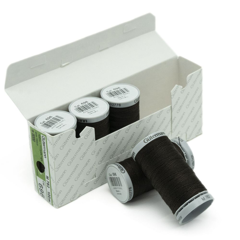 Нитки суперкрепкие Gutermann Extra Strong M782, 100м, 696 т.шоколад, 5 катушек