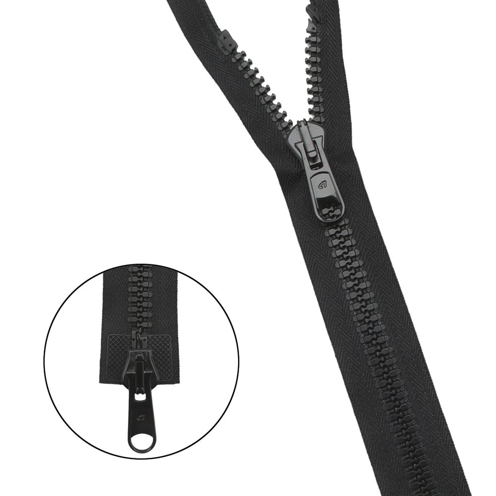 Молния трактор Arta Т8 (8 мм) 2 зам., разъем., 120 см, цв. 077 черный, уп.5 шт