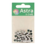 Хрустальные стразы в цапах/серебро, 6мм, 40 шт/упак, Astra&Craft (36 изумрудный), 4AR169/176