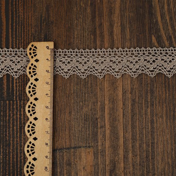 Кружево вязаное (тесьма) 25 мм, диз.3207 цв.09 лен, 3 метра, Kruzhevo