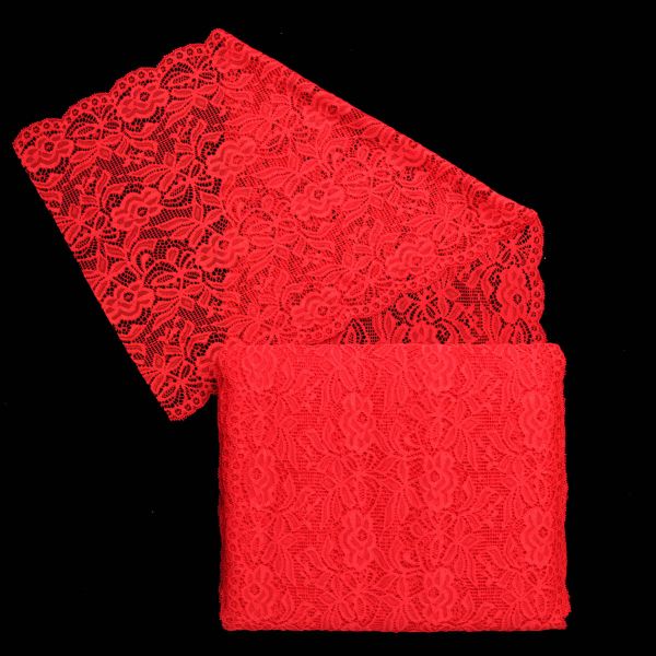 Кружево бельевое эластичное 300 мм / 13.72 м, цв. C820 красный