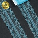 Кружево отделочное в стиле "трикотаж" 40 мм, 150-1, цв.11 голубой, 9.14м