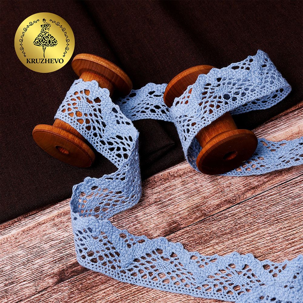Кружево вязаное (тесьма) 30 мм / 10 метров, TBY-5234 цв.23 голубой, Kruzhevo