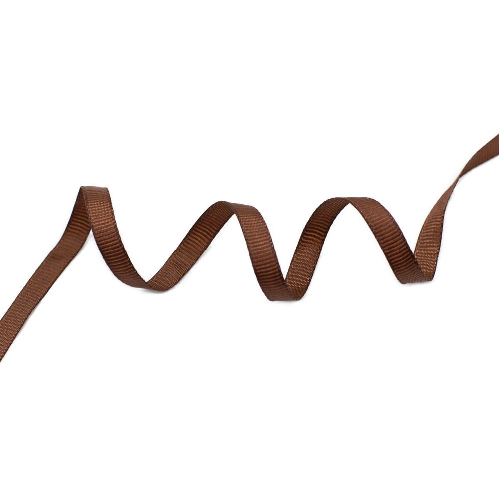 Лента репсовая (в рубчик) 6.0 мм, 18.28м (аналог 7702719) (078 т.коричневый)