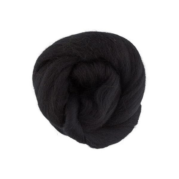 Шерсть для валяния (до 29 мкр), 50 г. 0140 черный, Gamma TFS-050
