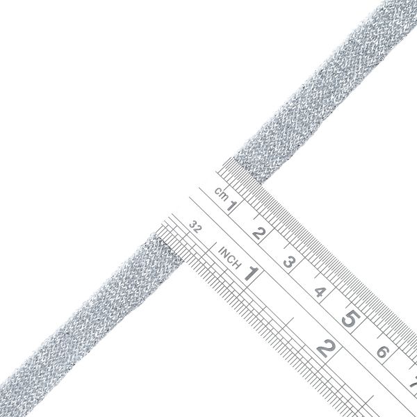 Шнур металлизированный плоский ⌀10.0 мм / 70 метров, серебро