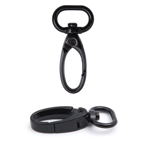 Карабин металл 15.0 мм (43х22 мм), черный лак, ГУ12849, 4 шт