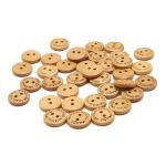Пуговицы на 2 прокола Handmade 24L (15мм), дерево (Yellow (желтый)), W21, 36 шт