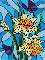 Алмазная (кристальная) мозаика Фрея, Нарцисс. Витраж, 30х40 см