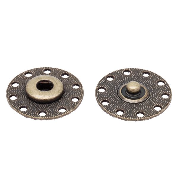 Кнопка пришивная металл ⌀25.0 мм, металл, OB, уп.10 шт