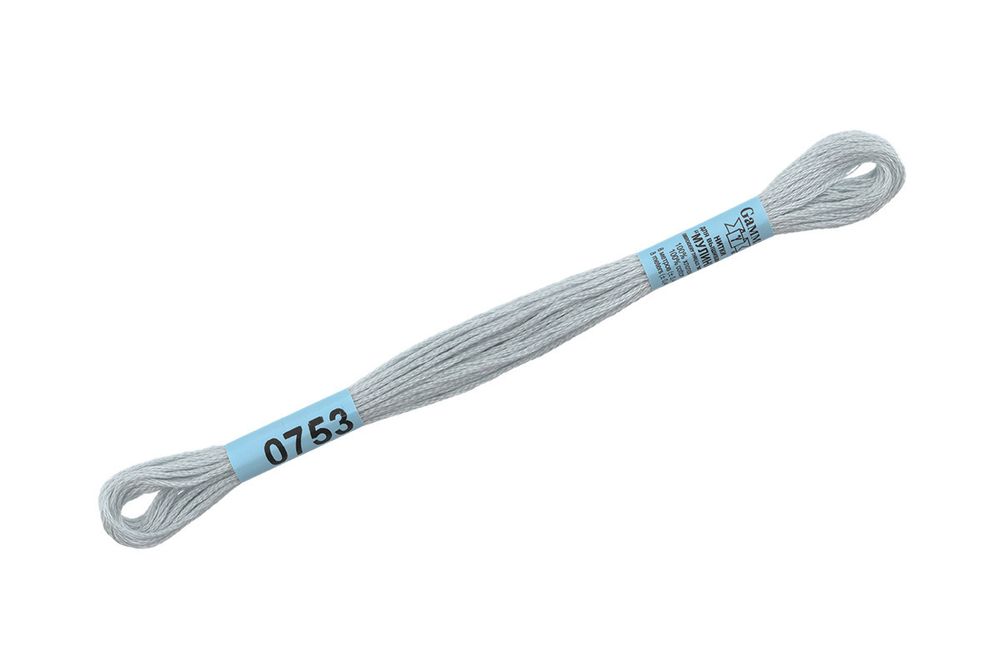 Мулине Gamma 100% хлопок, цв.0753 св-серо-голубой, 24 мотка по 8 метров
