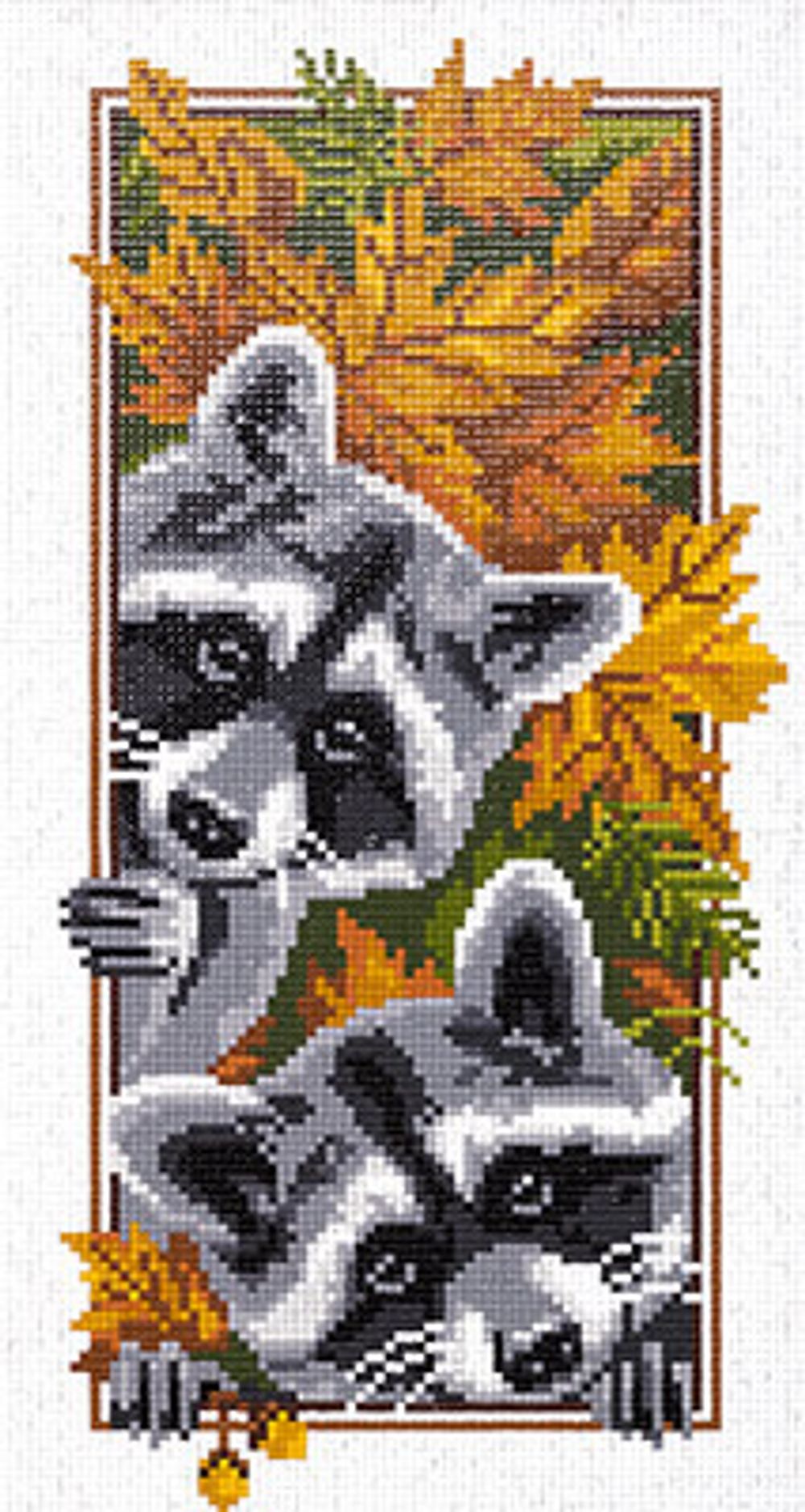 Алмазная (кристальная) мозаика Фрея, Еноты, 35,5х19 см