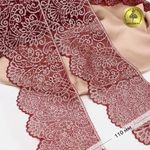 Кружево эластичное (стрейч) 110 мм, 40992PP цв.бордо+св.розовый уп.25м, Kruzhevo