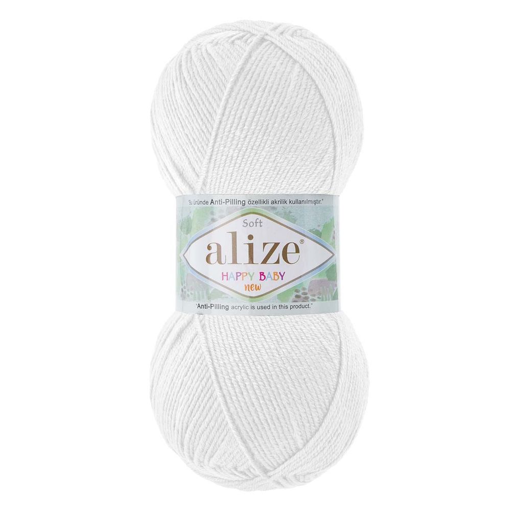 Пряжа Alize (Ализе) Happy Baby New / уп.5 мот. по 100 г, 320м, 55 белый