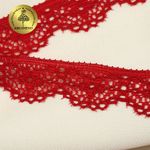 Кружево эластичное (стрейч) 15 мм, TBY.8031, L101 т.красный, 50м, Kruzhevo