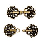 Крючки пришивные декоративные 37х17 мм, ag, 10 шт