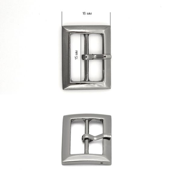 Пряжка ременная металл 15 мм (внешн. 16х21 мм), 20 шт, TBY.5443, цв. т.никель