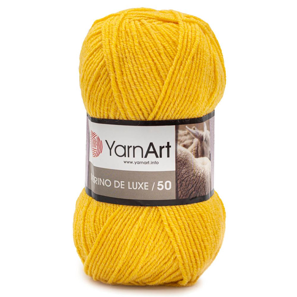 Пряжа YarnArt (ЯрнАрт) Merino de Lux / уп.5 мот. по 100 г, 280м, 586 горчичный