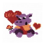 Набор для вышивания нитками РС Студия, Бегемотик love 10х12 см