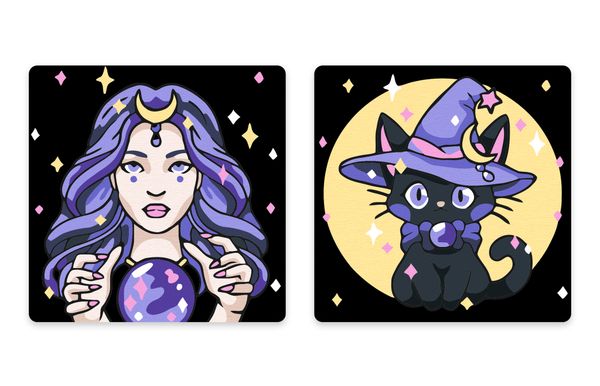 Картина по номерам Фрея PNBM-031, Котомагия, (на магните) 9х9 см