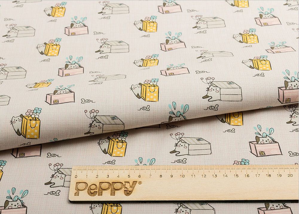 Ткань для пэчворка Peppy Мартовская песня, рулон 112 см / 5 метров, МП-10 бежевый, Peppy