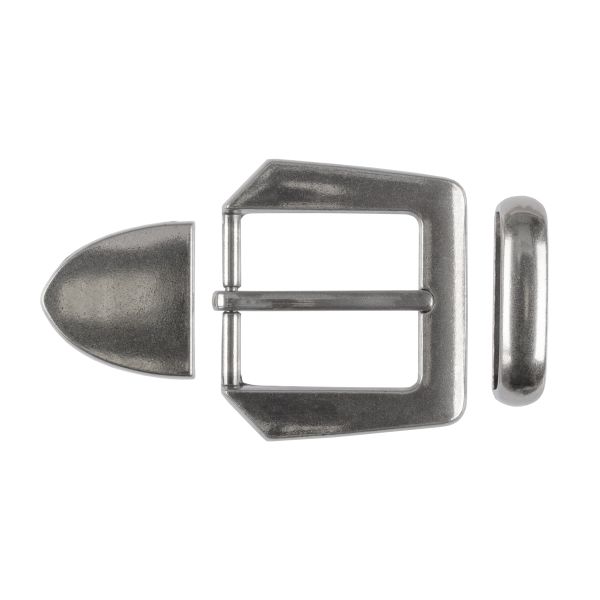 Пряжка ременная металл 35х40 мм, 1 шт, 45 матовое шлифованное серебро, Micron GB 1619