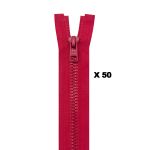 Молния трактор Arta Т6 (6 мм) 1 зам., разъем., 70 см, (2076), A519 красный, НОВЫЙ МАТОВЫЙ ЗАМОК, уп.50 штук