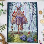 Набор для вышивания нитками МП Студия, Необычная избушка 20х15см