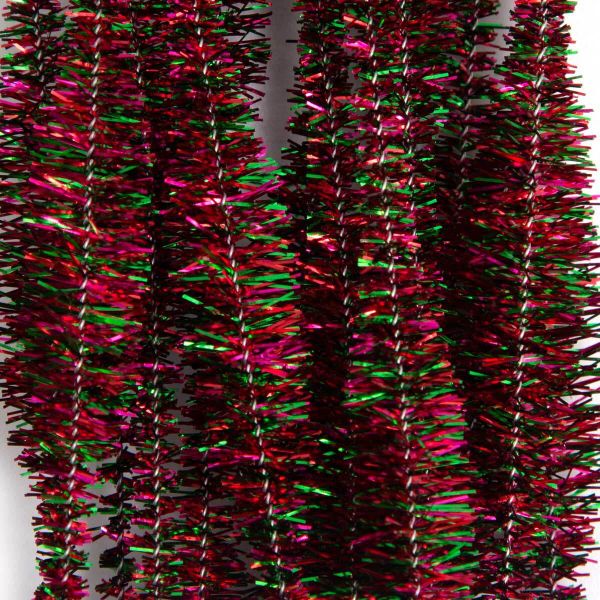 Проволока синельная блестящая Цветок 12 мм / 300мм, 15 шт, Astra&Craft (B-041 радужный красный)