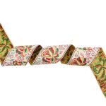 Лента (тесьма) жаккардовая 50.0 мм / 25±1 метров, рис. 9568 Гжель, (1 белый/желтый/красный/зеленый) С3379Г17