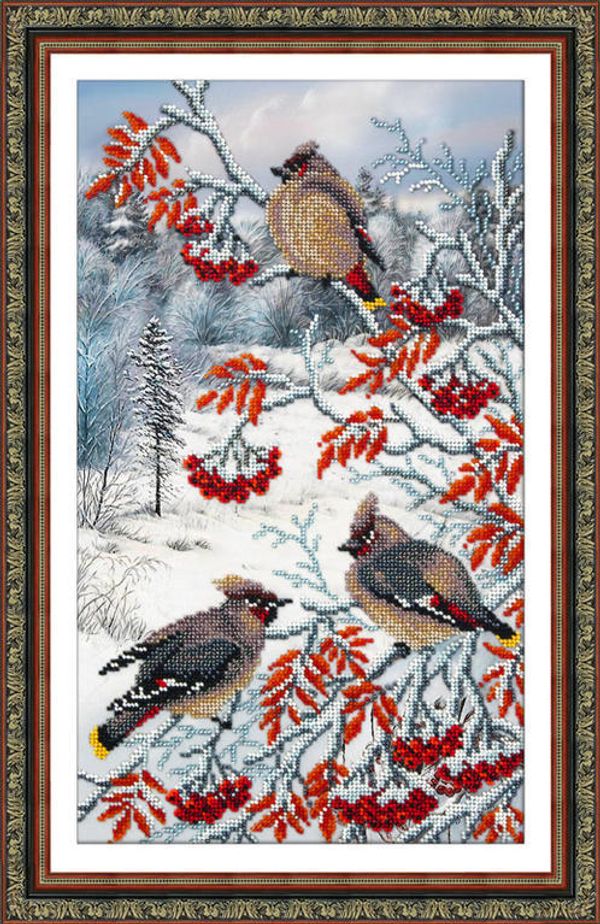 Набор для вышивания бисером Паутинка, Морозный денек 22х38 см