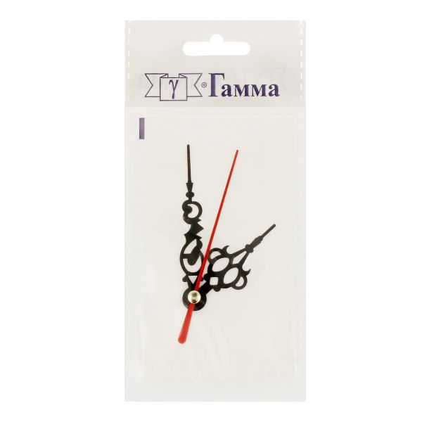 Стрелки для часовых механизмов (часовая/минутная/секундная) ЧМС, 5 шт, 50/70/70-1 мм, ( черный/красный)