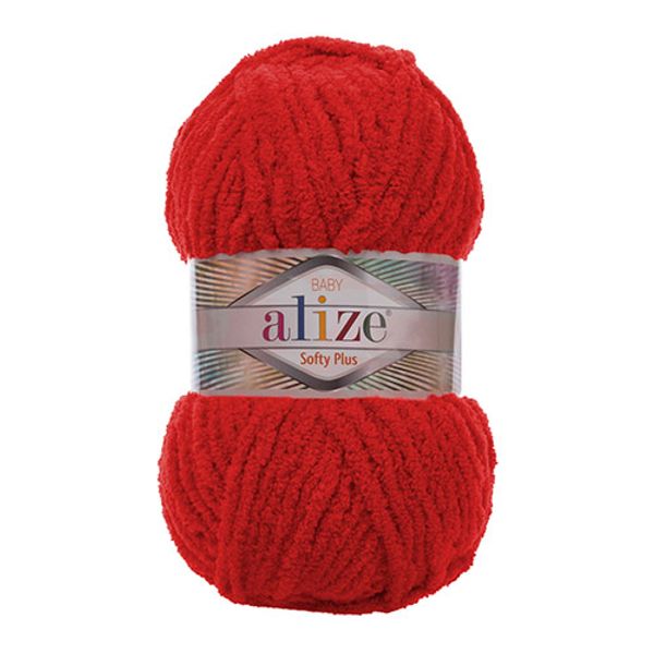 Пряжа Alize (Ализе) Softy Plus / уп.5 мот. по 100 г, 120м, 056 красный A