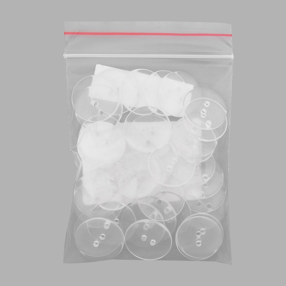 Пуговицы на 2 прокола супатная 36L (23мм), пластик (clear (прозрачный)), 36 шт