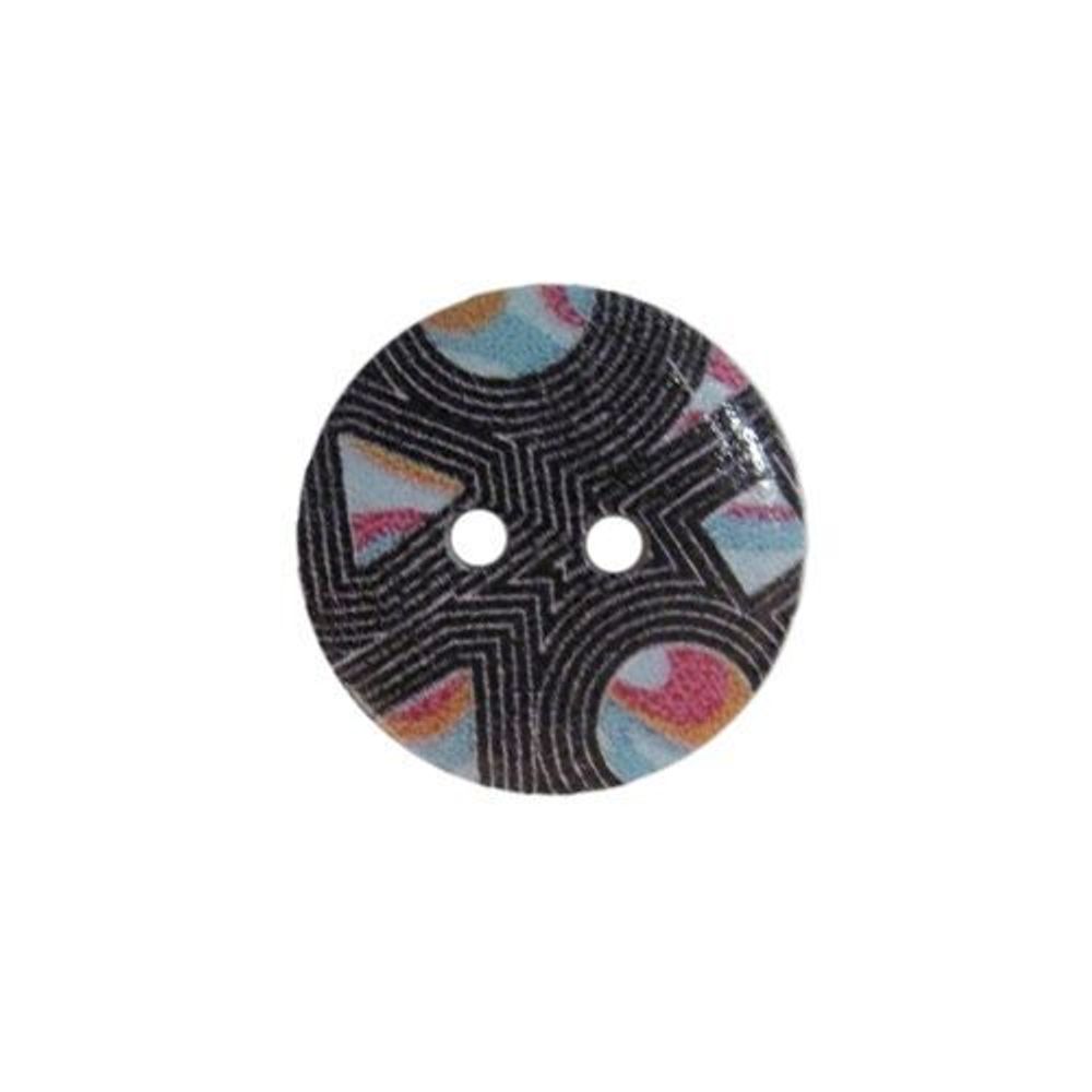 Пуговицы дерево декоративные Орнамент 18мм (цвет 65), 100 шт