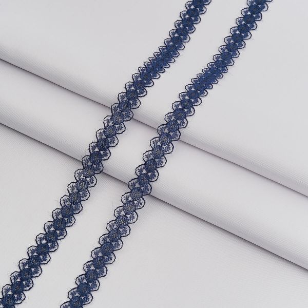 Кружево капроновое 14 мм / 30 метров, 140, 100% п/э, цв. т.синий, 26787