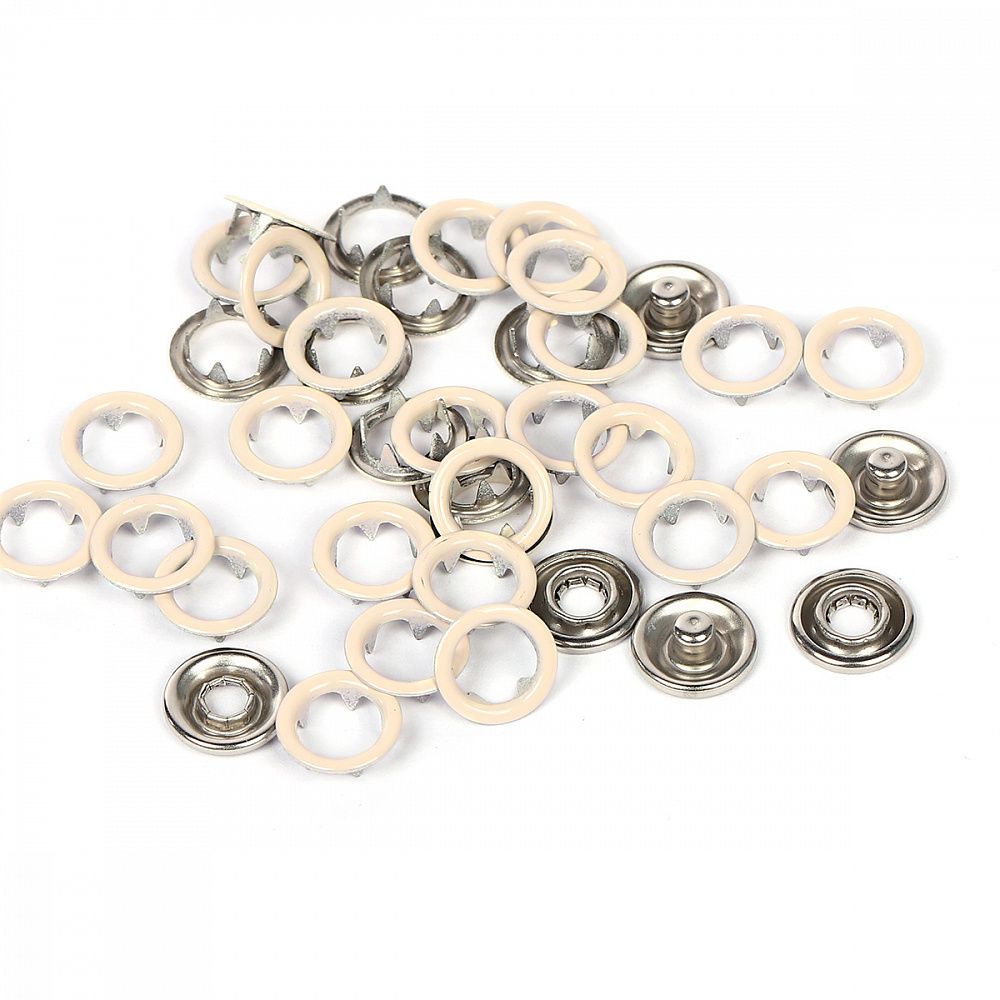 Кнопка рубашечная (джерси) открытая ⌀9.5 мм, НЕРЖ.СТАЛЬ, 306 светло-бежевый, 500шт, TBY