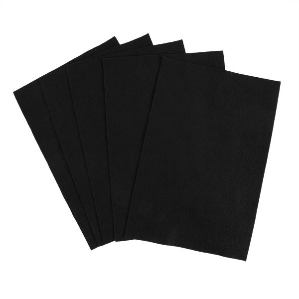 Фетр листовой 1 мм, 20х30 см, 5 шт, 060 черный, Blitz FKC10-20/30